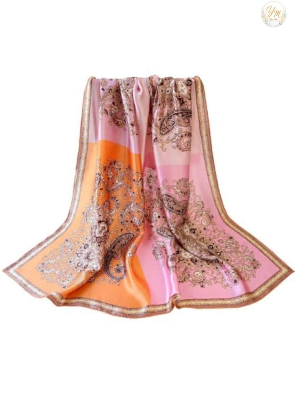 100% Mulberry Silk Scarf 43in Large Square Head Wrap Shawl